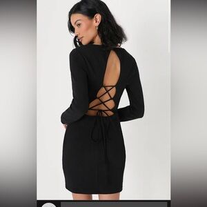 Lulu's Classic Black Long Sleeve Dress